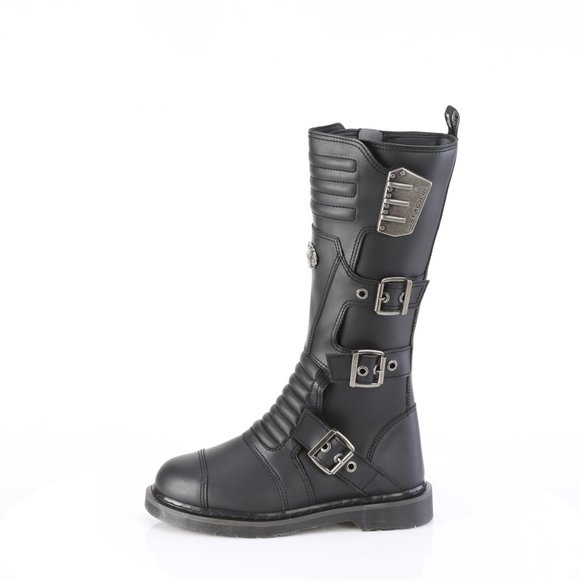 Demonia BOLT-405 Black Vegan Leather Mens Goth Combat Boots main image 4
